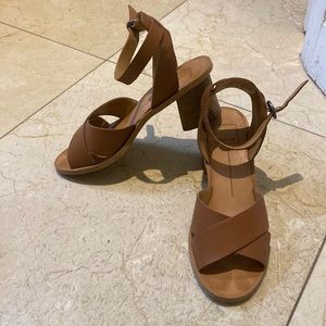 Dolce Vita Brown Leather Block Heel Sandals